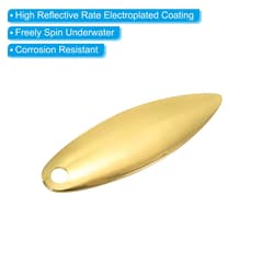 PATIKIL Fishing Lure Blades 1x0.3" Pack of 50 for Willow Leaf Lure Making DIY, G - Thumbnail 4