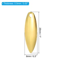 PATIKIL Fishing Lure Blades 1x0.3" Pack of 50 for Willow Leaf Lure Making DIY, G - Thumbnail 2