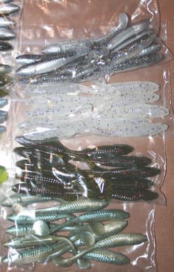 3.5" Swim Minnow Assortment Paddle Tail Swimbait Trailer for A Rig 50 pack bag - Thumbnail 4