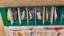 Old Lure Set Tackle Box Heddon Daiwa Cordell Lures Bogast Strike King Rare - Thumbnail 2