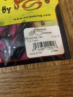 Mr. Crappie Strike King 2” Shadpole Pink Tuxedo - Thumbnail 3