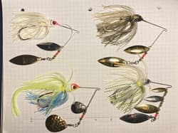 Set of 4 lures - BOOYAH Fishing Lure Spinnerbait Buzzbait VTG Bait Bass Pike - Thumbnail 1