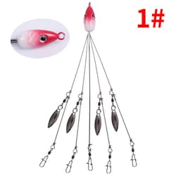 5Pcs Alabama Rig 5 Arms 4 Blades Umbrella Rig Fishing Lures Bait Bass Crappie - Thumbnail 7