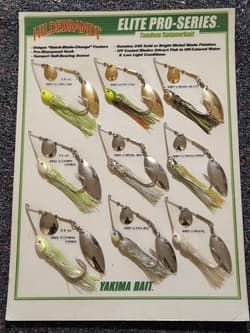 Yakima Baits Hildebrandt Elite Pro-Series Spinnerbait Display Sample Board  - Thumbnail 3