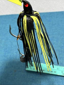 Large Original Chatterbait Black Green And Yellow Fishing Lure - Thumbnail 9