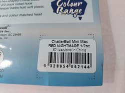 ZMan Chatterbait Mini Max 1/2oz Red Nightmare Fishing Lure - Thumbnail 4