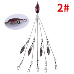 5Pcs Alabama Rig 5 Arms 4 Blades Umbrella Rig Fishing Lures Bait Bass Crappie - Thumbnail 8