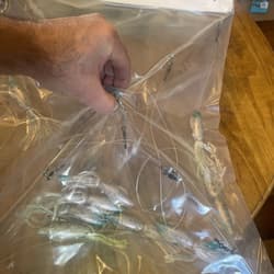 9” Umbrella Rig 4 Arm 11” With 5.5” Squid (9)  8/0 Mustad New Pkg Blue/pink Pep - Thumbnail 15