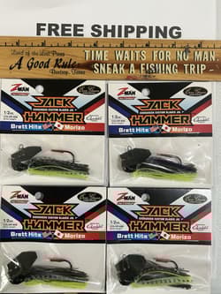 LOT OF 4 Z-MAN CHATTERBAIT JACK HAMMER  1/2OZ LURES BHITE DELIGHT COLOR TACKLE - Thumbnail 1