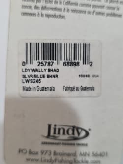 Lot of 3- Lindy Wally Shad 2.5" Blu, Firetiger, Silver Blk 1/3oz Bass Crankbait  - Thumbnail 10