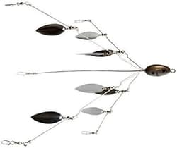 Bass Lure Umbrella Rig - Fully Rigged with Swim Baits and Jig Heads - Shad Color - Thumbnail 4