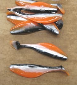 4" Shad Paddle Tail Swimbait great for Umbrella Rig 40 pk Bag Sassy Silver Shad - Thumbnail 1