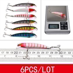 56PCS Minnow Fishing Lure Hard Artificial Mixed Swimbait Crankbait Trolling Pike - Thumbnail 9