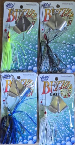 (4) Wahoo Tackle Buzzbait 3/8 oz Premium Hook Epoxy Paint Finish Topwater Action - Thumbnail 1