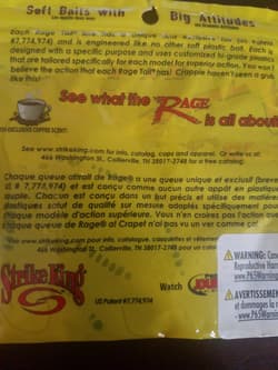 Strike King Rage Tail Crappie Grub 10 PK 2"  - Thumbnail 5