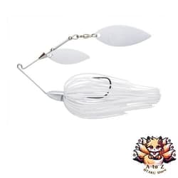 NEW Keitech Baby T-Bone Spinnerbait Double Willow DW 1/4oz #010 Super White - Thumbnail 1