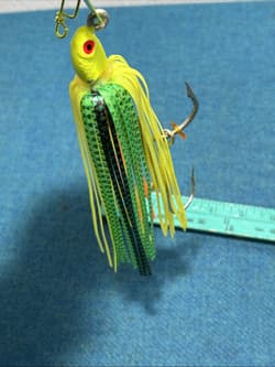 Large Original Chatterbait Green Yellow And Gold Fishing Lure - Thumbnail 8