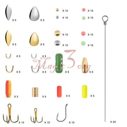 200pcs Fishing Accessories Spinner Blade Bait Kit DIY Fishing Lure Making Tool - Thumbnail 3