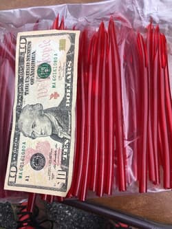 105pc Lot 1/4" Surge Tube Dark Red Striper Jig Hook Teaser 9/0 #1DR Cut 1lb - Thumbnail 1