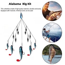 Alabama Rig Kit 5 Arms Alabama Umbrella Rig Bass Fishing Kit a Rig Type a - Thumbnail 5