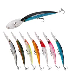 6PCS Big Fishing Lure Minnow 17cm 23g Wobblers Deep Artificial Swimbait Trolling - Thumbnail 1