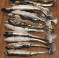 3.5" Swim Minnow Reel Shad Paddle Tail Swimbait Trailer for A Rig 50 pack - Thumbnail 1