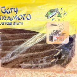 Gary YAMAMOTO 6 inch 8 inch Single Tail Grub 28pcs Worm Set, Opened but Un, - Thumbnail 2
