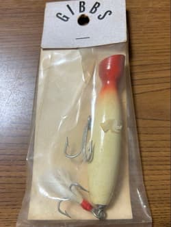 GIBBS Wood Topwater Lure White/Red, 2 Hooks, Used, Fishing Accessories - Thumbnail 1