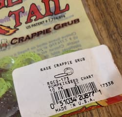 Rage Tail Strike King 2” Crappie Grub Pumpkinseed Chart-1pk of 10pcs-NEW - Thumbnail 3