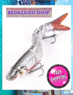 Fishing Lures 8-Segments Fish Bass Minnow Swimbait Tackle Hook Bait Pack of 5 - Thumbnail 11