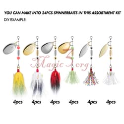 168PCS Fishing Accessories Spinner Blade Bait Making Kit DIY Rooster Tail Trout  - Thumbnail 4