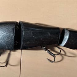 Rare Roman Made Roman Trick Black Red Tail Rubber Lip Swimbait Lure No Box Used - Thumbnail 5