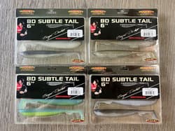 Duckett BD Subtle Tail 6inch Soft Plastic Swimbaits - 4 PACK FISHING LURE BUNDLE - Thumbnail 8
