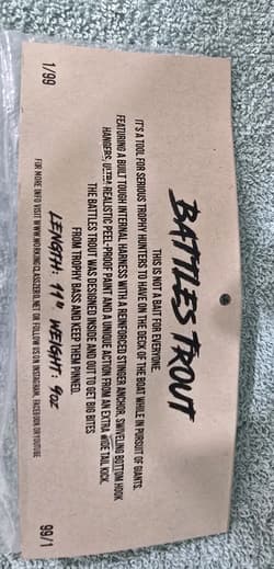 Working Class Zero RARE 11” Battles trout discontinued Swimbait By WCZ - Thumbnail 3