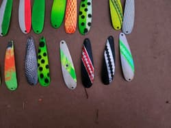 Fishing spoons size 3",4" lot of 63 used salmon trout trolling FREE SHIPPING! - Thumbnail 2