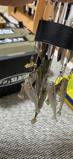 Alabama Rig Huddle Swimmer Elastomer Gray Soft Lure with Hook Multiple - Thumbnail 2