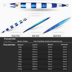 Slow Metal Pitching Falling Jigs Glow Speed Vertical Jigs Jigging Tuna Lures ... - Thumbnail 4