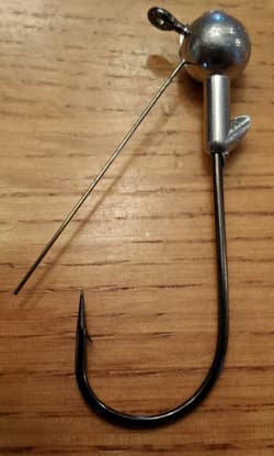 12 - 1/4oz 3/0 Weedless Wire Jighead FLAT EYE Grub Head Swimbait Umbrella Rig - Thumbnail 1