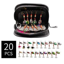  10-Fishing Lures Spinnerbait for Bass Trout Salmon Walleye Hard Metal 20pcs - Thumbnail 3