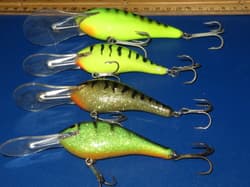 Lot of 4 Strike King Diving Crankbait Dance Dancin Shad Lures Fire Tiger - Thumbnail 3