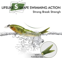 Lifelike Fishing Lures for Bass Trout Crappie, Swimbait for Freshwater Saltwater - Thumbnail 4