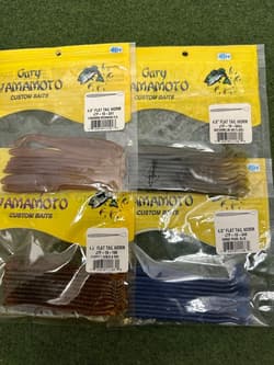 NO.6660 Gary Yamamoto 4.5 inch Flat Tail Worm Near Mint 4-piece Set - Thumbnail 1