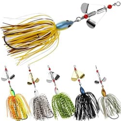 Spinnerbait Fishing Lures Kit, 6pcs Bass Fishing Buzzbait Lures Hard A-6pcs - Thumbnail 2