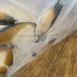 9” Umbrella Rig 4 Arm 11” With 6” Shad (9)  Pearl Black 8/0 Hook Mustad New Pkg - Thumbnail 16