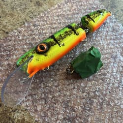 8” Mortimer Baits #121 Jointed Crankbait Trolling Musky Lure Or Pike - Thumbnail 1