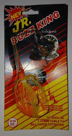 Vintage Strike King Jr. Buzz-King Buzzbait 3/16oz Chrt/Org Skirt/Silver Blade - Thumbnail 1