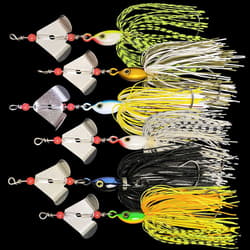 6pcs/set Spinnerbait Jig Head Rubber Skirts Fishing Lure Pike Bass Spinner Bait - Thumbnail 1