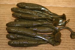 5" Swim Minnow Green Pumpkin Paddle Tail Swimbait Trailer for A Rig 50 pack - Thumbnail 8