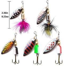  10-Fishing Lures Spinnerbait for Bass Trout Salmon Walleye Hard Metal 20pcs - Thumbnail 6