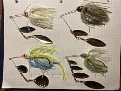 Set of 4 lures - BOOYAH Fishing Lure Spinnerbait Buzzbait VTG Bait Bass Pike - Thumbnail 2